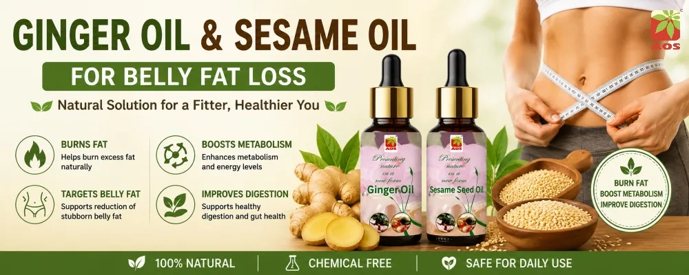 Ginger Oil and Sesame Oil for Belly Fat Loss