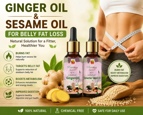 Ginger Oil and Sesame Oil for Belly Fat Loss